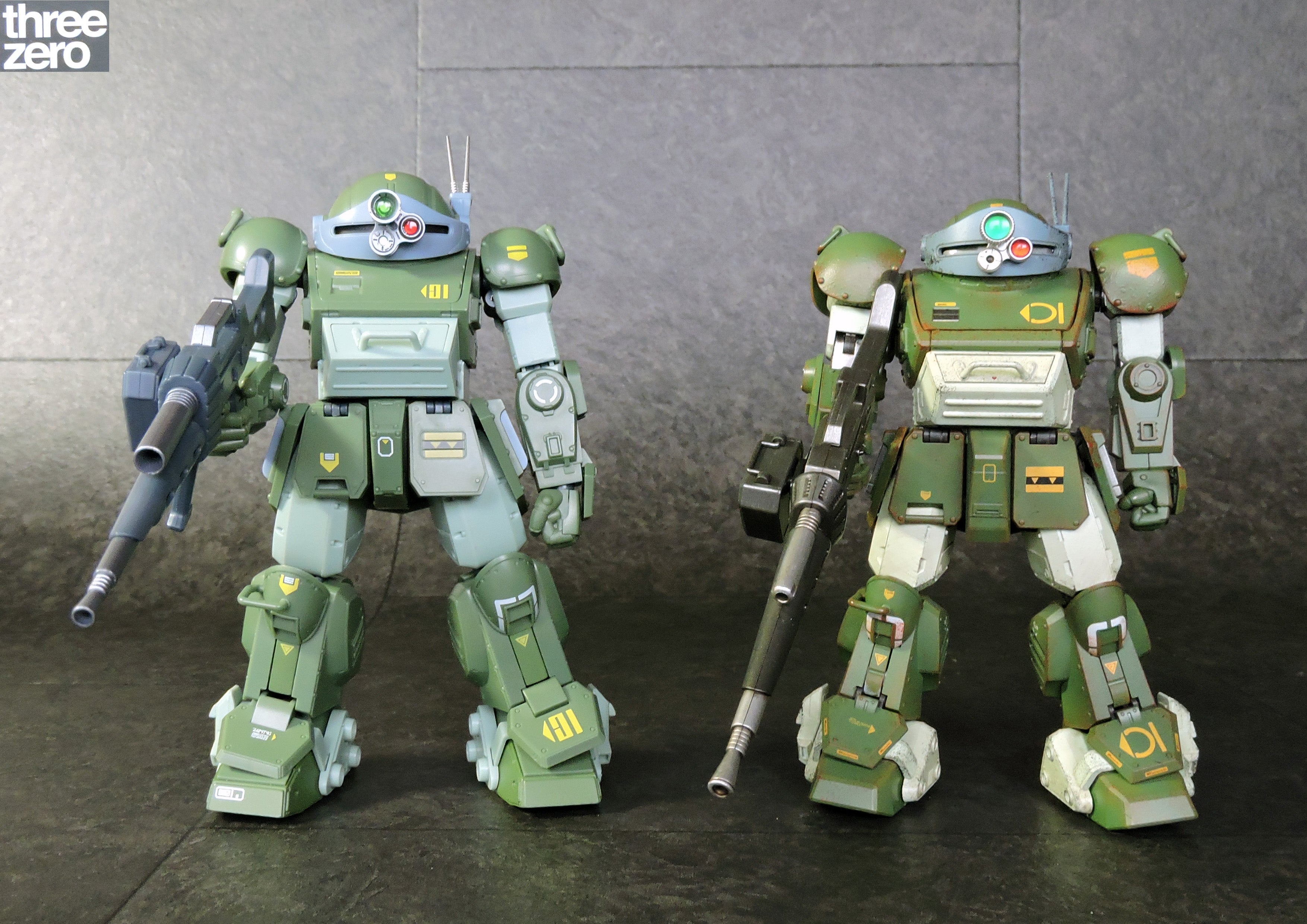 three zero 装甲騎兵ボトムズ ロボ道 スコープドッグ その1開封 比較