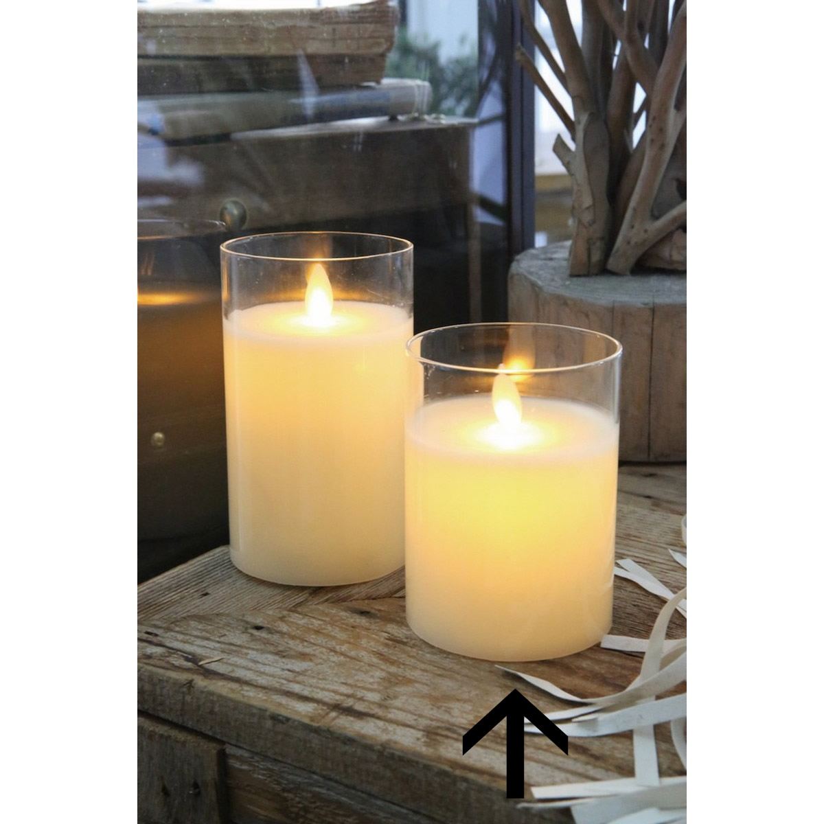 アウトレット◎即日☆コベントガーデン/LEDグラスカバーキャンドル S