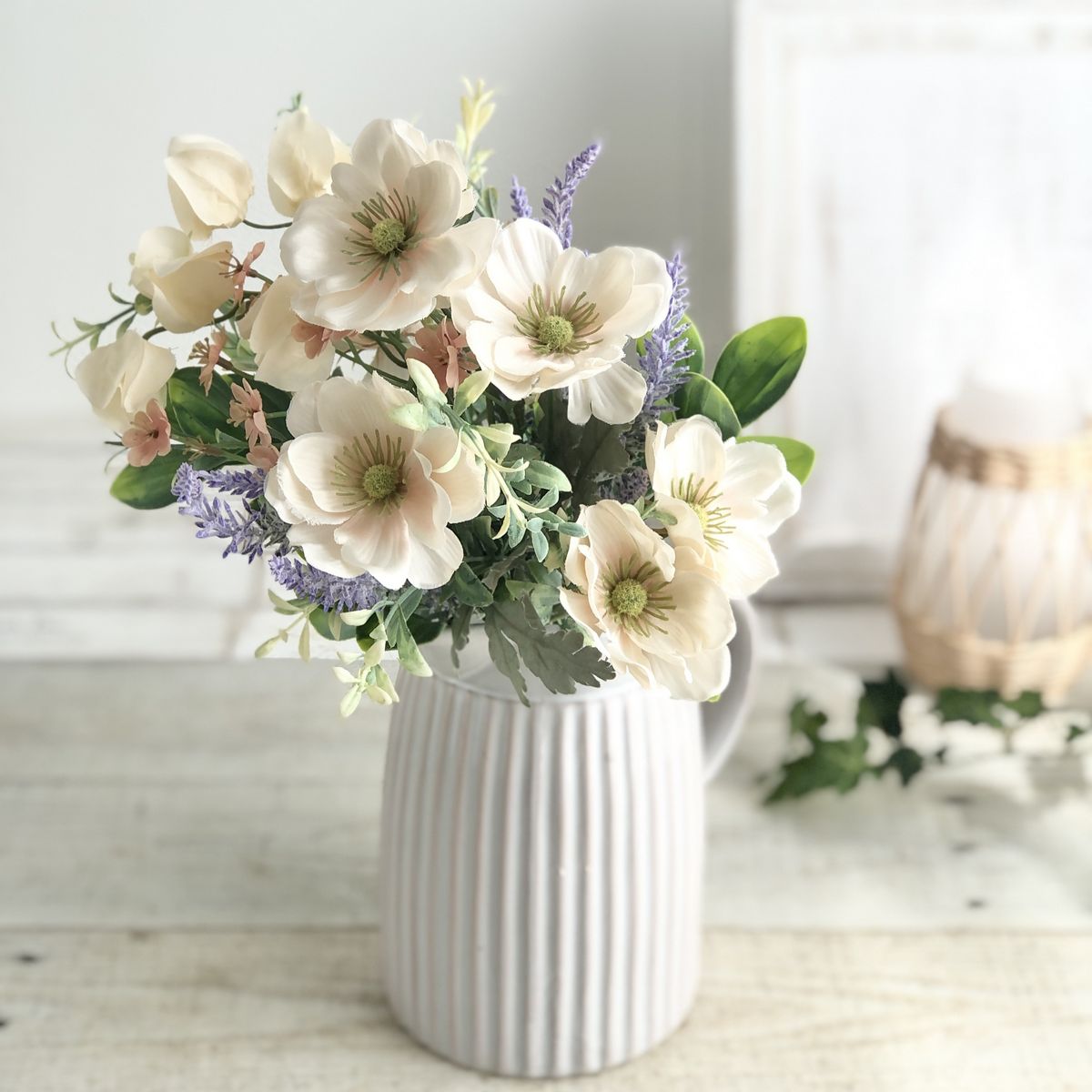 即日☆【造花】MAGIQ東京堂/アネモネラベンダーブーケ ピーチピンク #2