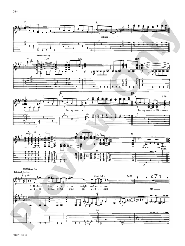 5150: Guitar: Van Halen - Digital Sheet Music Download
