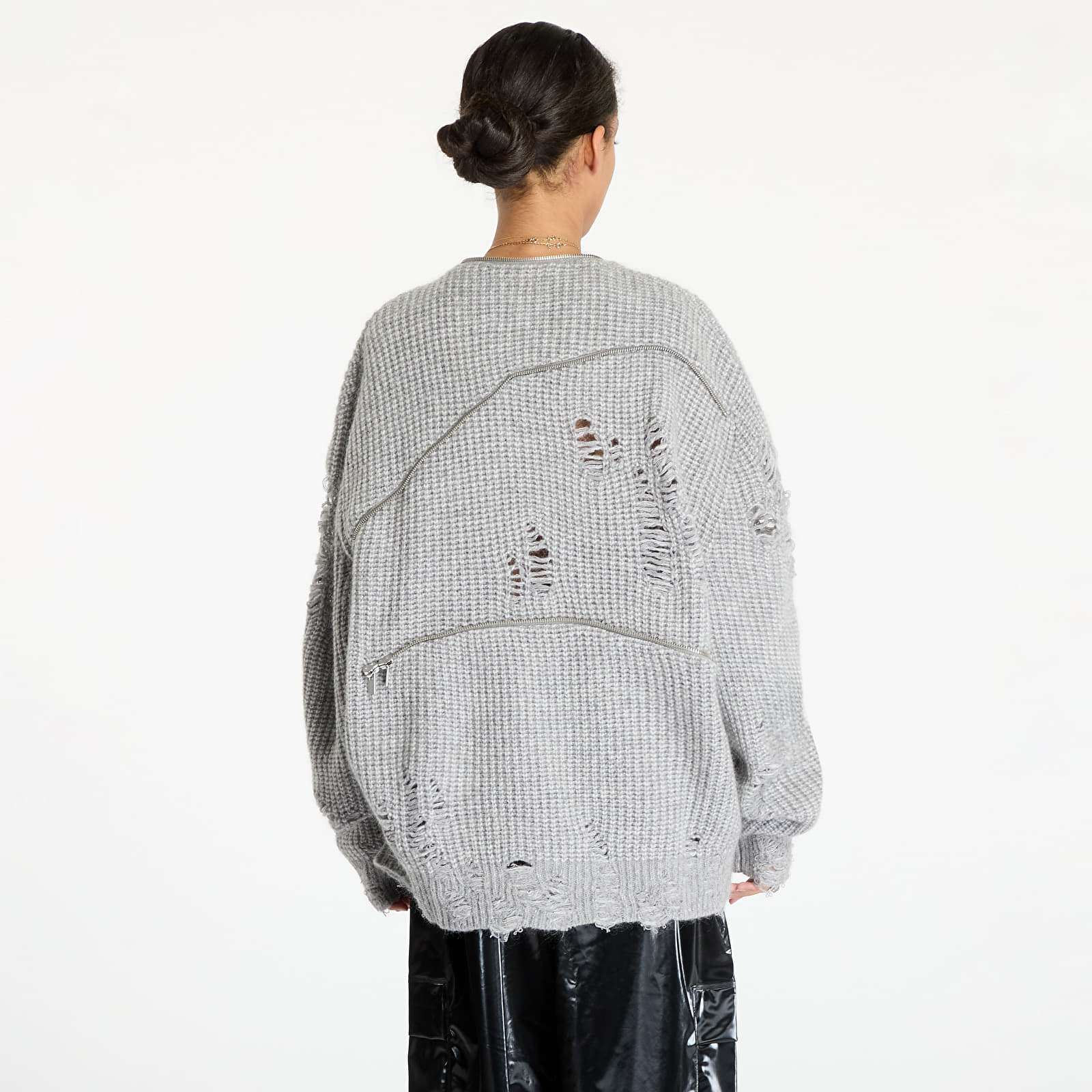 Sweaters HELIOT EMIL Convex Distressed Knit UNISEX Light Grey