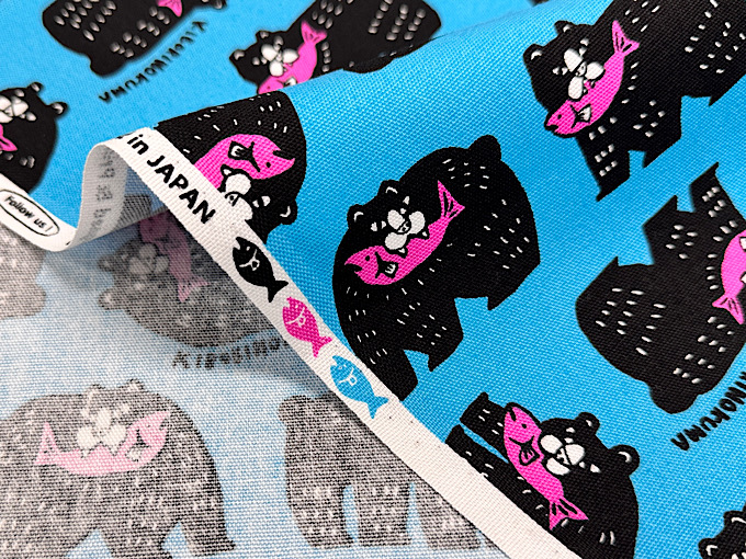 ビビットカラーのオックスプリント「シャケクマ」 | 大塚屋ネットショップ