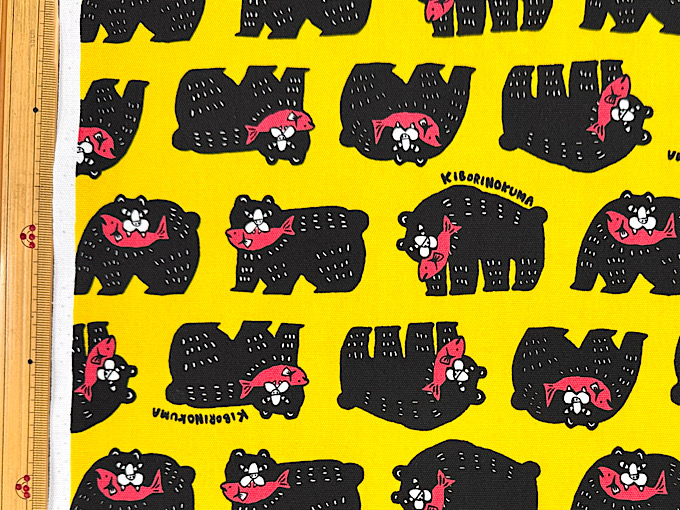 ビビットカラーのオックスプリント「シャケクマ」 | 大塚屋ネットショップ