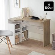 幅100/幅120]パソコンデスク コーナーデスク L字型 収納 棚 ワーク