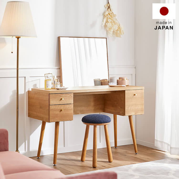 ドレッサー 正方形ミラー付き デスク コンパクト [幅110] | 【公式