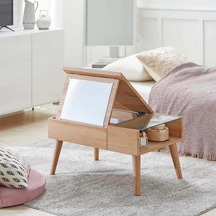 木製テーブル ドレッサー ディスプレイ 収納付 [幅76] | 【公式】LOWYA