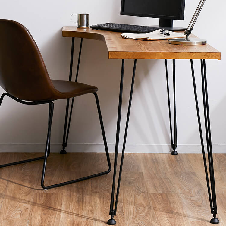 L字デスク(ライトブラウン)ヴィンテージデザインの男前家具 | 【公式