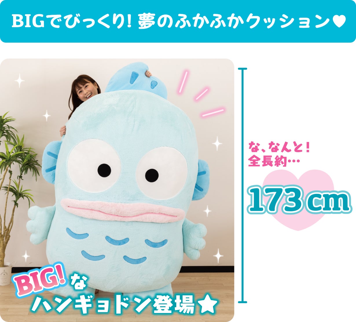 ハンギョドンと暮らそう☆夢の超BIGふかふかぬいぐるみクッション