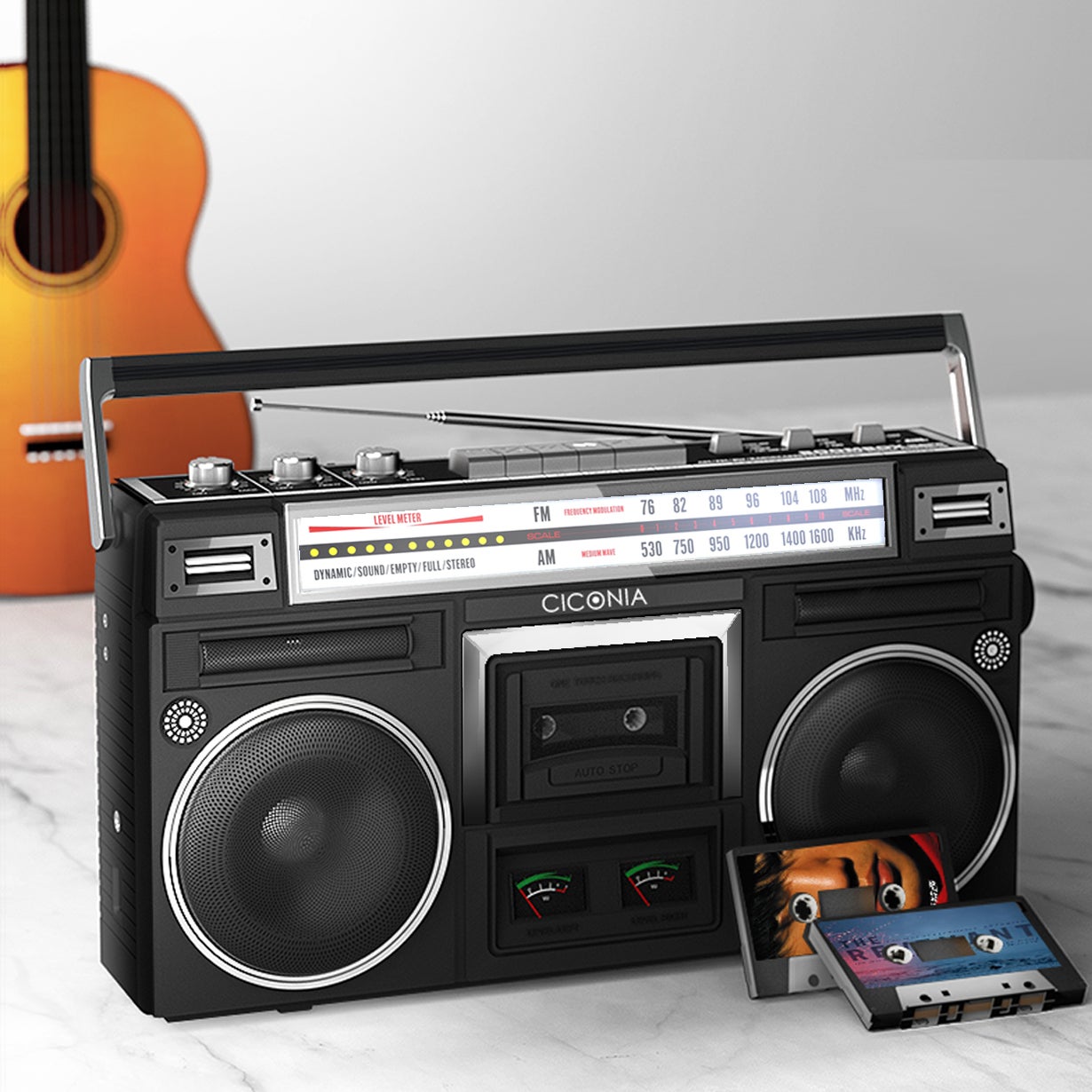 懐かしのカセットもBluetoothも！レトロモダンなステレオラジカセ