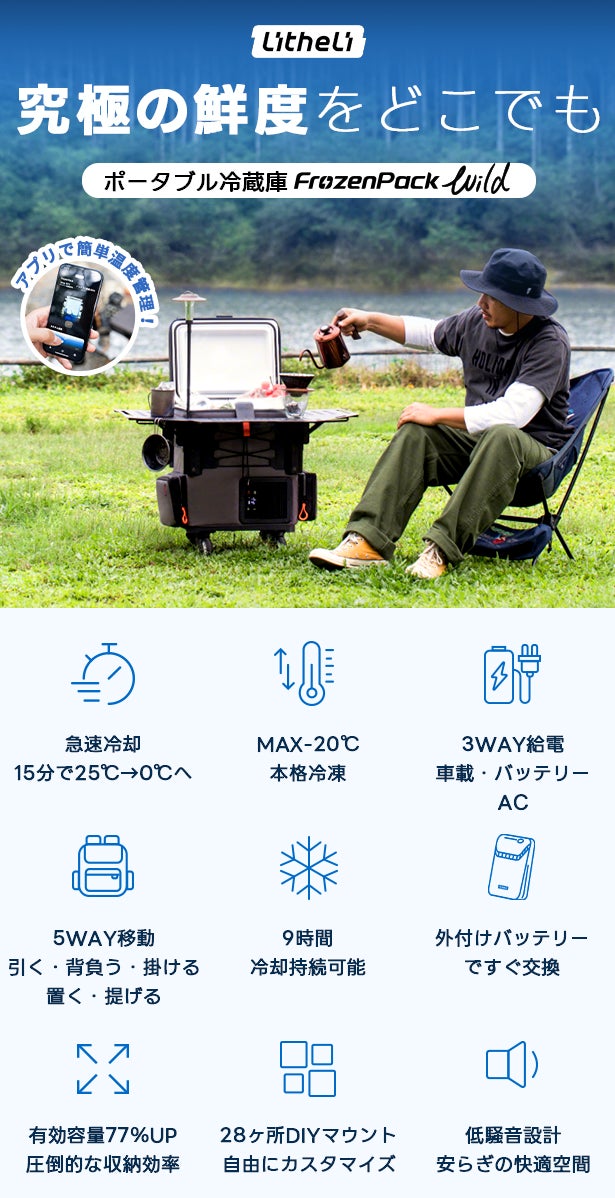獲れたての感動を、そのまま食卓へ！ポータブル冷蔵庫FrozenPack Wild