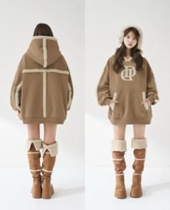 ショッパー付】Darich♡フェイクムートンニーハイブーツ♡キャメル♡M