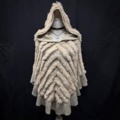 フェアリーグランジ リアルファー ニットポンチョ ホラゲ ダーク