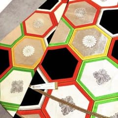 未使用 最高級 西陣織 袋帯 正絹 金銀糸 菊 菱 豪華 六通柄 成人式