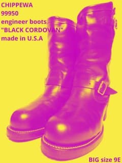 激レア品番99950！ブラックコードバン！チペワUS9Eエンジニアブーツ