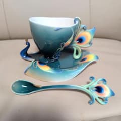 フランツコレクション 孔雀 カップ＆ソーサー スプーン セット - メルカリ