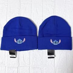 新品✨】ディズニー スティッチ ブルー ニット帽 57.5cm 2点セット