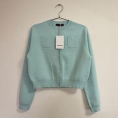 CABAN コットンカシミヤ クルーネックカーディガン 62 ライトブルー XS