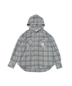 rosemuse Check hoodie shirt グレー - メルカリ