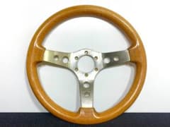 O.B.A. オーバ オバ オバハン ウッド ステアリング 35パイ 当時物