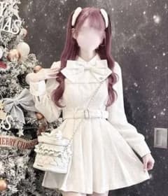 ビッグリボンツイードプリーツワンピース HoneyMew - メルカリ