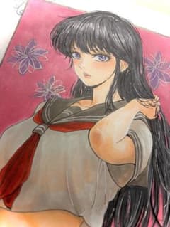 手描き イラスト アナログ セーラー服 少女 女の子 A4 サイズ - メルカリ