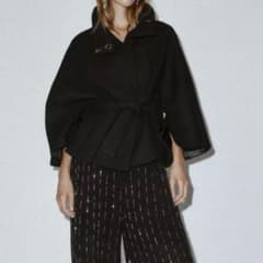 ZARAウール製 ケープスリーブ ショートコート - メルカリ