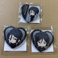 黒執事 セバスチャン くじ引き堂 ハート型缶バッジ 3種セット - メルカリ