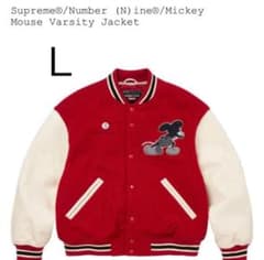 Supreme Number (N)ine Mickey Mouseスタジャン赤 - メルカリ