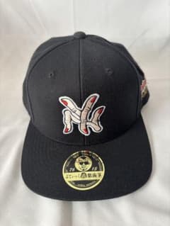 野生爆弾くっきー！肉糞野球連盟 ぶてぃっく紫歯茎 キャップ 指NY