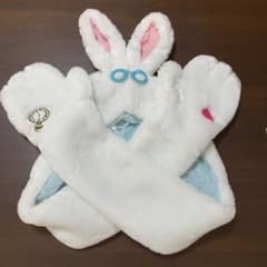 ディズニー 不思議の国のアリス 白うさぎ マフラー ファンキャップ