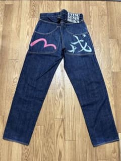EVISU エヴィス デニム インディゴブルー 漢字 32×35 日本製 - メルカリ