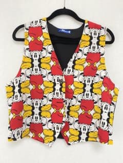 Disney▽ミッキーマウス 総柄 ベスト 90年代 - メルカリ