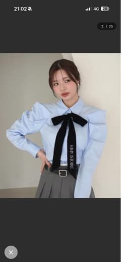 ベルベットリボンロゴシャツ eimy istoire - メルカリ