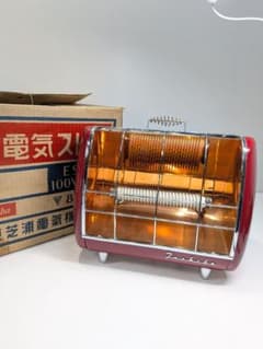 P978 昭和レトロ 東芝 電気ストーブ ES-7 当時物 赤 アンティーク