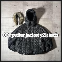 00s archive hooded far puffer jacket y2k - メルカリ
