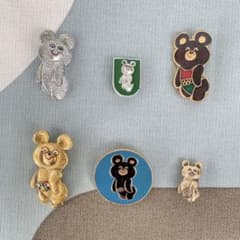 こぐまのミーシャ ピンバッジ6点セット(1980年モスクワオリンピック