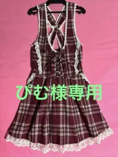 LIZLISA ハートエプロンジャンスカセットアップ グレー 地雷系 地雷