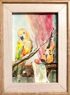 絵画一点物油絵F30号micchan作