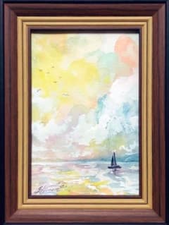 絵画一点物油絵F30号micchan作