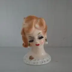 60sヴィンテージ レディヘッドベース陶器花瓶LEE WARDS日本製