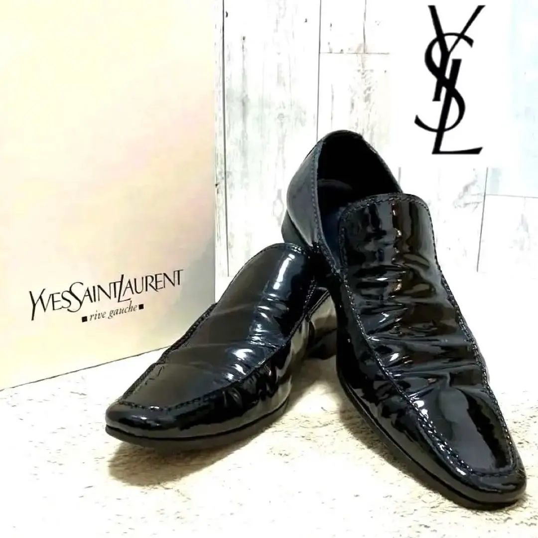 Saint Laurent ブラック ベルベット ドレスシューズ 海外限定｜SAINT