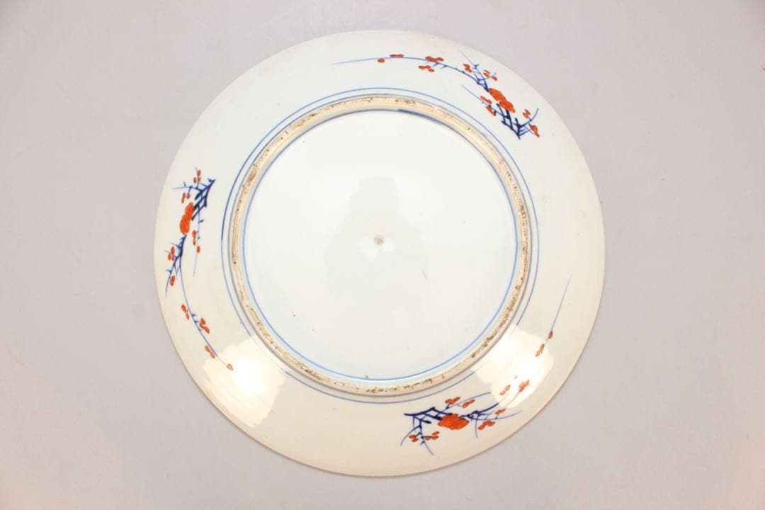 No4436 古伊万里 染錦大皿2点 赤絵 金襴手 鳳凰 花鳥 古美術 送料無料