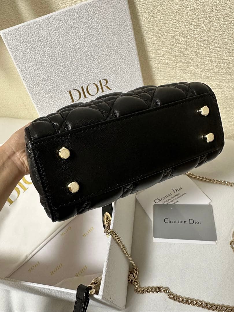 DIOR 新品ノベルティ ショルダーバッグハンドバック2way ゴールドチェーン
