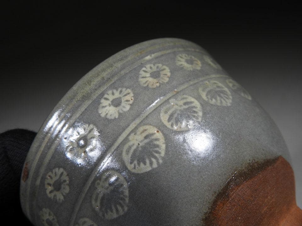 ○貴重 肥後 八代焼 高田焼 唐津焼 切高台 抹茶 茶碗 茶道具 合箱 径