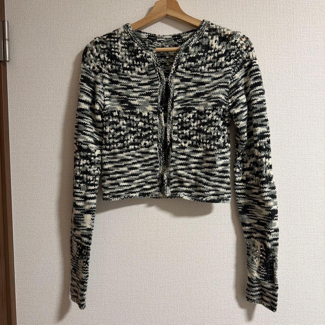 quui】marble knit cardigan ブラック