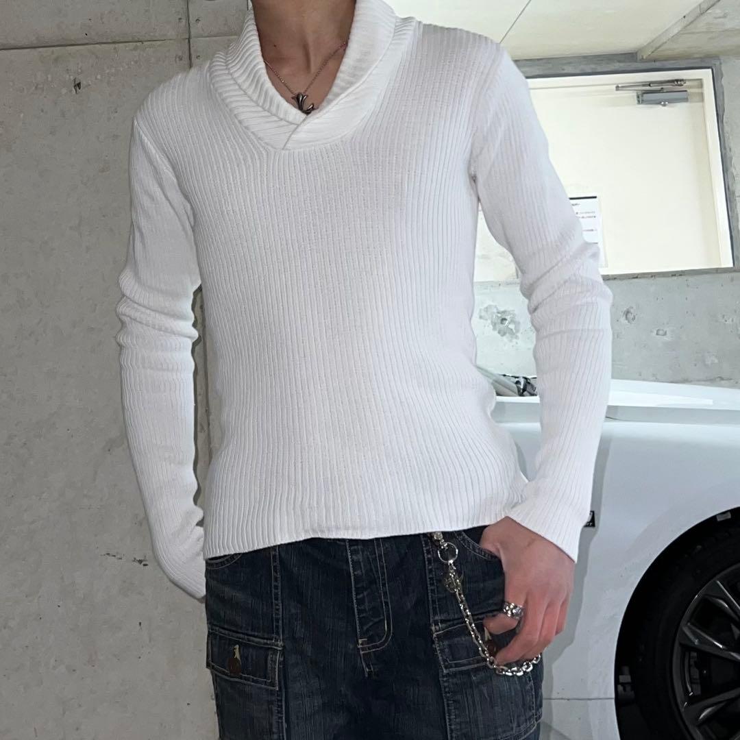 archive 00s knit with collar y2k - メルカリ
