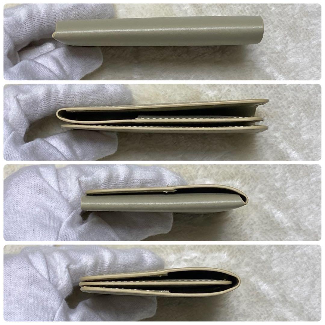 新品保管品✨ジルサンダー名刺入れカードケースロゴ型押しレザー黄緑