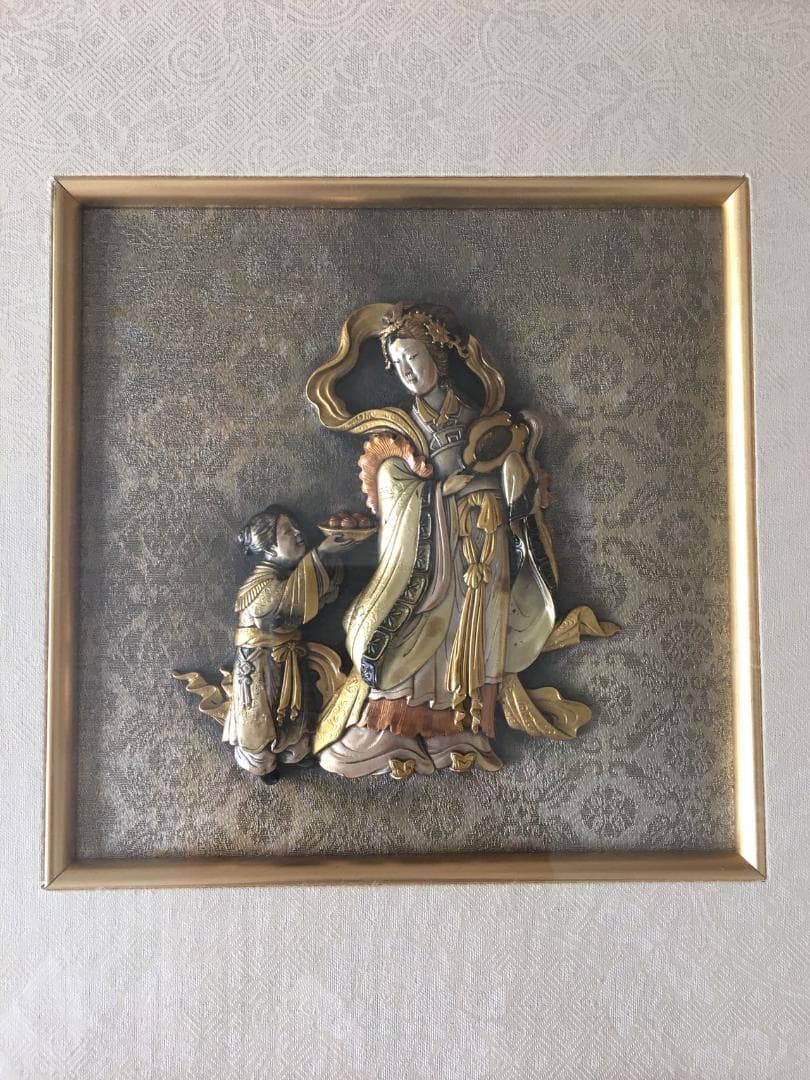 金銀銅象嵌 七福神 高岡彫金師 内島市平(青鳳)作 細密彫金 額装 - メルカリ