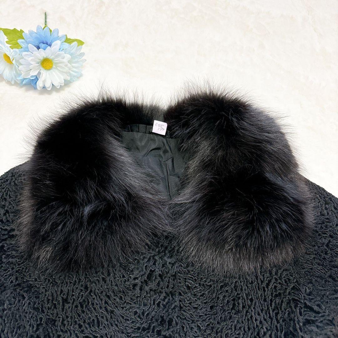 カラクルラム フォックスファー 毛皮 ポンチョ ケープ マント アストラ