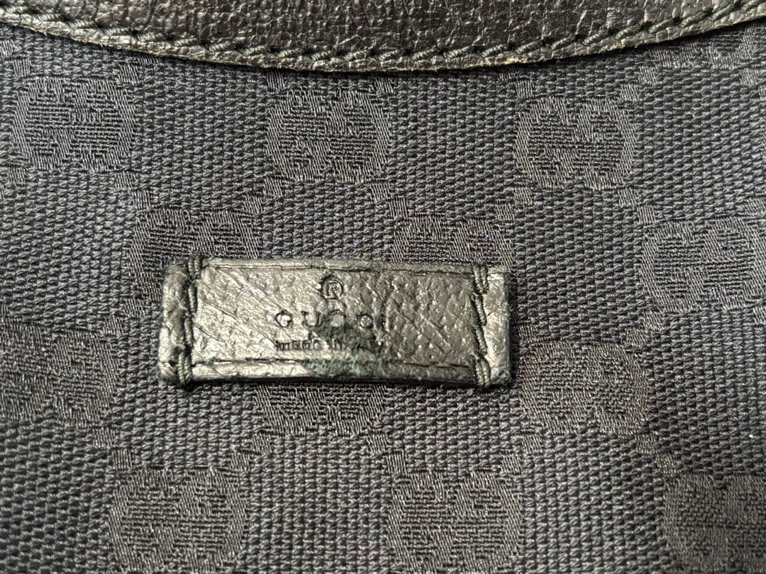 GUCCI GGキャンバス ハーフムーン ショルダーバッグ ブラック - メルカリ